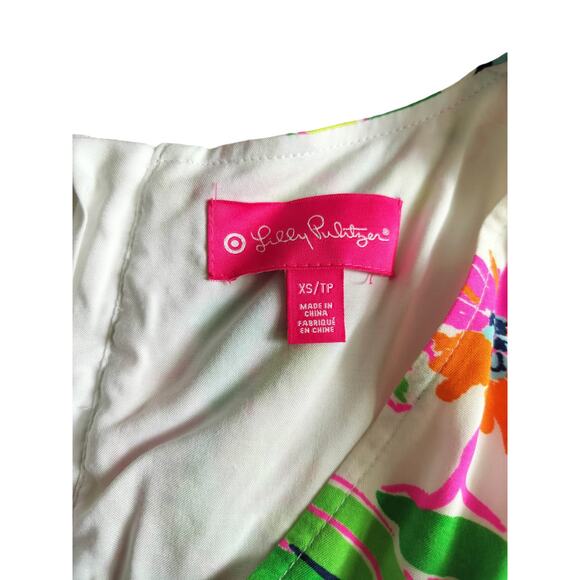 Lilly Pulitzer fot target floral multicolor V-ncek sleeveles tank top size XS - Picture 10 of 11